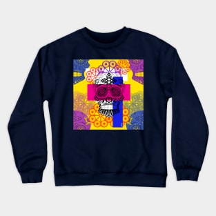 mexican catrina of the day of the dead magnificent folk art Crewneck Sweatshirt
